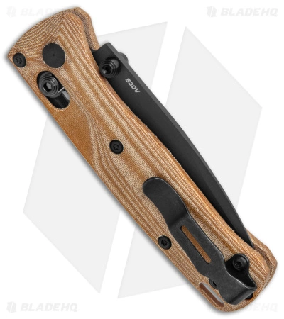 Flytanium Crossfade Natural Linen Micarta + Benchmade Mini Bugout (3" BLK) - Image 3