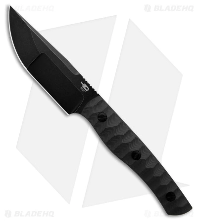 Bestech Knives Heidi Blacksmith#2 Fixed Blade Knife Carbon Fiber (3.9" Black)