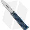 Bradley Kimura Butterfly Balisong Knife Black/Blue G-10 (3.9" Bead Blast)