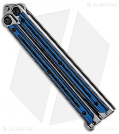 Bradley Kimura Butterfly Balisong Knife Black/Blue G-10 (3.9" Bead Blast) - Image 3