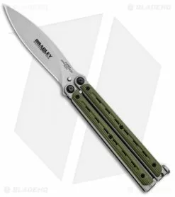 Bradley Kimura Butterfly Balisong Knife Green G-10 (3.9" Bead Blast)