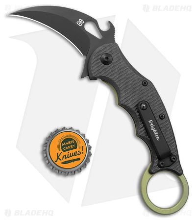 Brighten Blades Moonstruck Karambit Green Titanium W/ Carbon Fiber (2.5" Black) - Image 5