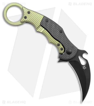 Brighten Blades Moonstruck Karambit Green Titanium W/ Carbon Fiber (2.5" Black) - Image 2