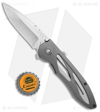 Buck Knives Tempest Liner Lock Knife Dark Gray (3.12" Satin) - Image 4