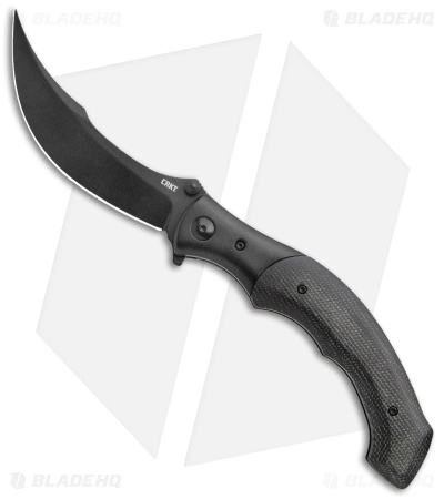 CRKT Ritual Spring Assisted Knife Black Micarta (4.37" Black 14C28N) 7471K