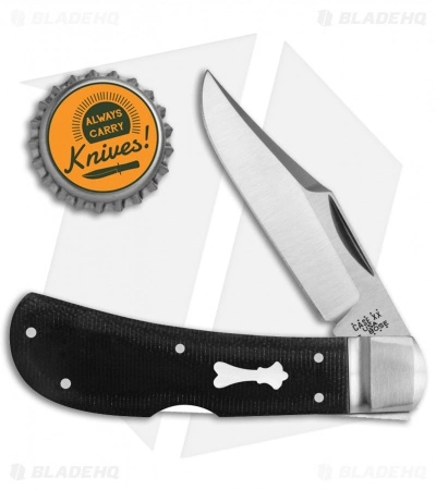 Case Cutlery Case Bose Locking Lanny's Clip Knife Black Canvas Laminate (3" Satin) 08840 - Image 2