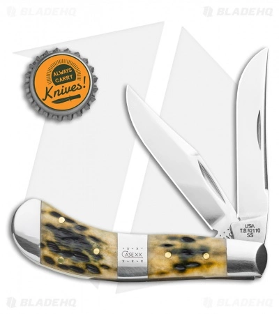 Case Cutlery Case Bose Saddlehorn Olive Green Peach Seed Jig Bone (TB62110 SS) - Image 4