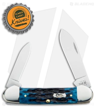 Case Cutlery Case Canoe Knife 2.6" Pocket Worn Blue Bone/Peach Seed Jig (62131 SS) 51853 - Image 4