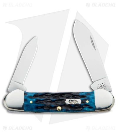 Case Cutlery Case Canoe Knife 2.6" Pocket Worn Blue Bone/Peach Seed Jig (62131 SS) 51853