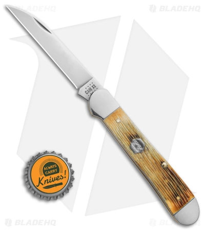 Case Knives Case Copperhead Pocket Knife Burnt Cream Bone Barnboard Jig (3" Polish) 36727 - Image 4
