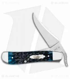 Case Cutlery Russlock Knife 2.75" Blue Jigged Bone Peach Seed (61953L SS)