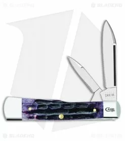 Case Cutlery Large Gunstock Knife 3.75" Purple Jigged Bone (62130 SS)
