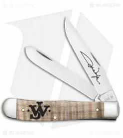 Case Cutlery John Wayne Trapper Knife Smooth Natural Curly Maple (7254 SS)