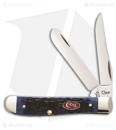 Case Cutlery Mini Trapper Traditional Knife 3.5" Navy Blue Bone (6207 SS) 07321