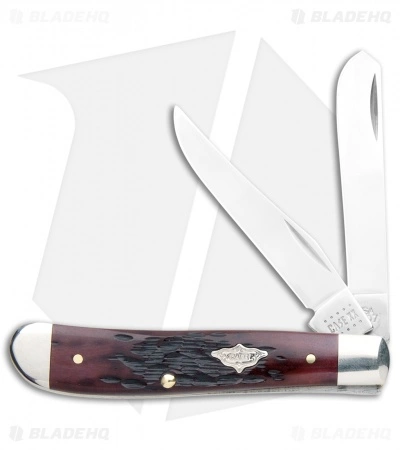 Case Cutlery Mini Trapper Knife 3.5" Peach Seed Walnut Bone (6207 SS)
