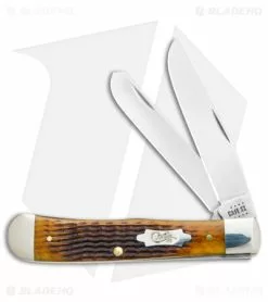 Case Trapper Knife Rogers Corn Cob Jig Antique Bone (3.3" Polish) 52832