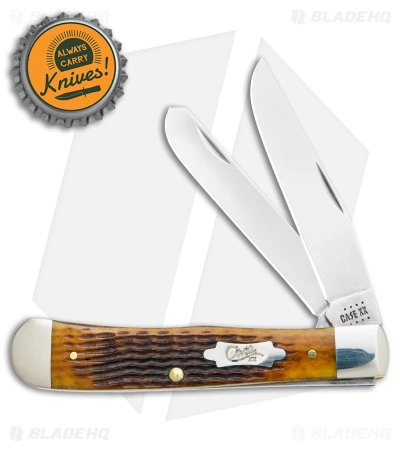 Case Trapper Knife Rogers Corn Cob Jig Antique Bone (3.3" Polish) 52832 - Image 4