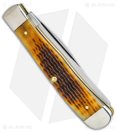 Case Trapper Knife Rogers Corn Cob Jig Antique Bone (3.3" Polish) 52832 - Image 3