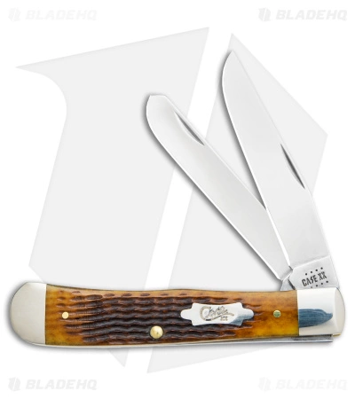 Case Trapper Knife Rogers Corn Cob Jig Antique Bone (3.3" Polish) 52832