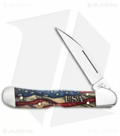 Case CopperLock Pocket Knife 4.25" Vintage Flag Bone (1549WL SS) 36033