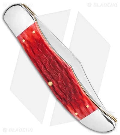 Case Knives Case Folding Hunter Knife 5.25" Dark Red Bone/Peach Seed Jig (6265 CS) 31960 - Image 3