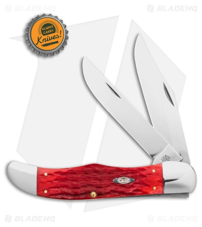 Case Knives Case Folding Hunter Knife 5.25" Dark Red Bone/Peach Seed Jig (6265 CS) 31960 - Image 5