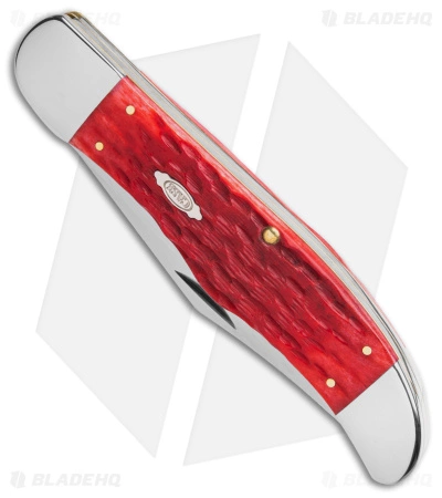 Case Knives Case Folding Hunter Knife 5.25" Dark Red Bone/Peach Seed Jig (6265 CS) 31960 - Image 2