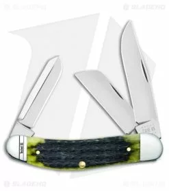 Case Cutlery Case Knives Sowbelly Pocket Knife 3.875" Olive Green Russell Bone (TB6339 SS)