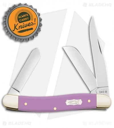 Case Medium Stockman Pocket Knife 3.5" Lilac Synthetic (4318 SS) 39162 - Image 4
