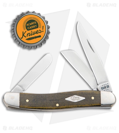 Case Knives Case Medium Stockman Knife 3.6" Black/Green Canvas Micarta (10318 SS) - Image 4