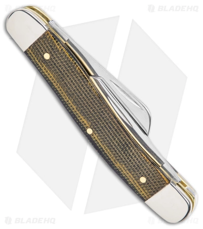 Case Knives Case Medium Stockman Knife 3.6" Black/Green Canvas Micarta (10318 SS) - Image 3