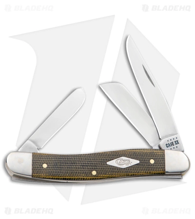 Case Knives Case Medium Stockman Knife 3.6" Black/Green Canvas Micarta (10318 SS)