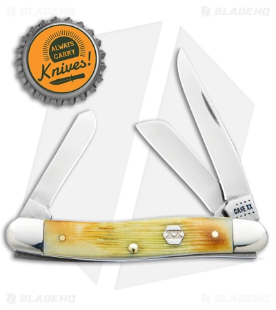 Case Knives Case Medium Stockman Knife Burnt Cream Bone Barnboard Jig (2.5" Polish) 36721 - Image 4
