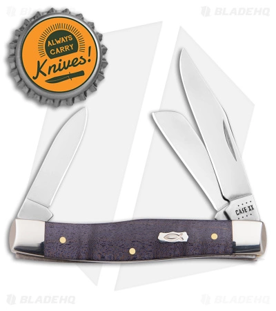 Case Cutlery Medium Stockman Knife 3.6" Smooth Purple Curly Maple (73032 SS) - Image 4