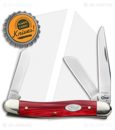 Case Cutlery Case Medium Stockman 3.625" Smooth Red Kirinite (63032 SS) 60184 - Image 4