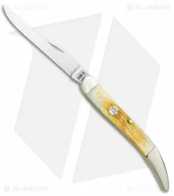 Case Knives Case Medium Texas Toothpick Knife Burnt Cream Bone Barnboard Jig (3.4" Polish)