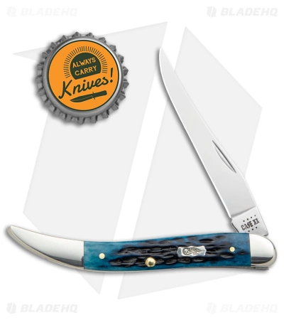 Case Cutlery Case Medium Texas Toothpick Knife 3.35" Pocket Worn Blue/Peach Jig (610094 SS) - Image 4