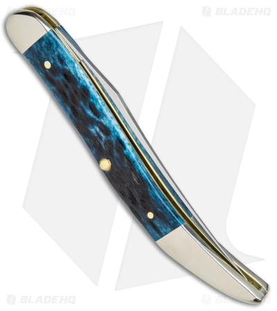 Case Cutlery Case Medium Texas Toothpick Knife 3.35" Pocket Worn Blue/Peach Jig (610094 SS) - Image 3