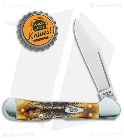 Case Knives Case Mini CopperLock Knife 3.6" Case 6.5 BoneStag (6.51749L SS) 65327 - Image 4