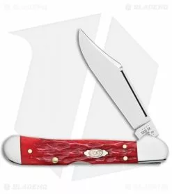 Case Cutlery Case Mini Copperlock Knife 3.625" Peach Seed Jigged Dark Red Bone (61749L CV)