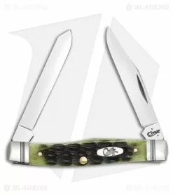 Case Cutlery Case Mini Moose Traditional Knife 3.625" OD Green Jigged Bone (62032 SS) 22542