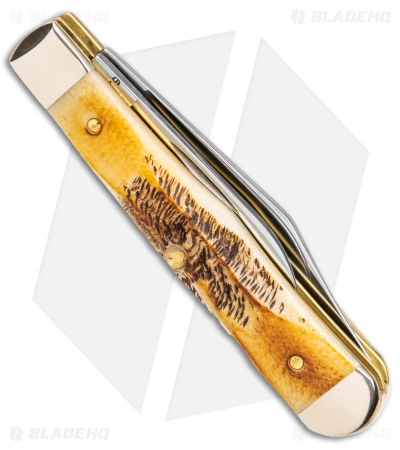 Case Cutlery Case Small Swell Center Jack Knife 3" Case 6.5 BoneStag (6.5225 1/2 SS) 65326 - Image 3