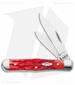 Case Cutlery Case Small Swell Center Jack Knife 3" Dark Red Bone/Peach Jig (6225 1/2 CS)