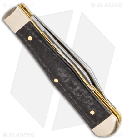 Case Cutlery Case Small Swell Center Jack Knife 3" Smooth Black Micarta (10225 1/2 SS) 27737 - Image 3