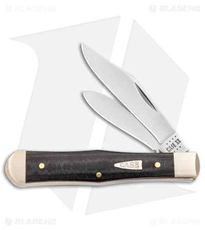 Case Cutlery Case Small Swell Center Jack Knife 3" Smooth Black Micarta (10225 1/2 SS) 27737