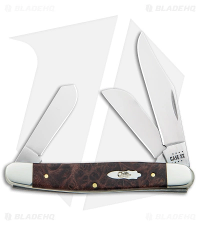 Case Knives Case Stockman Knife 3.85" Brown Maple Burl Wood (7347 SS) 64065