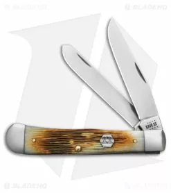 Case Knives Case Trapper Knife Burnt Cream Bone Barnboard Jig (3.25" Polish) 36720