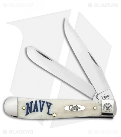 Case Cutlery Case U.S. Navy Trapper Knife 4.125" Smooth Natural Bone (6254 SS) 22553