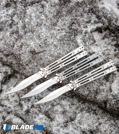 Hom Design Basilisk-R Titanium Balisong Butterfly Knife (4.6" SW) SS Spacers - Image 5