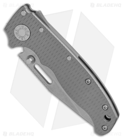 Demko Knives AD20.5 Clip Point Shark Lock Knife Textured Titanium (3" SW 3V) - Image 2